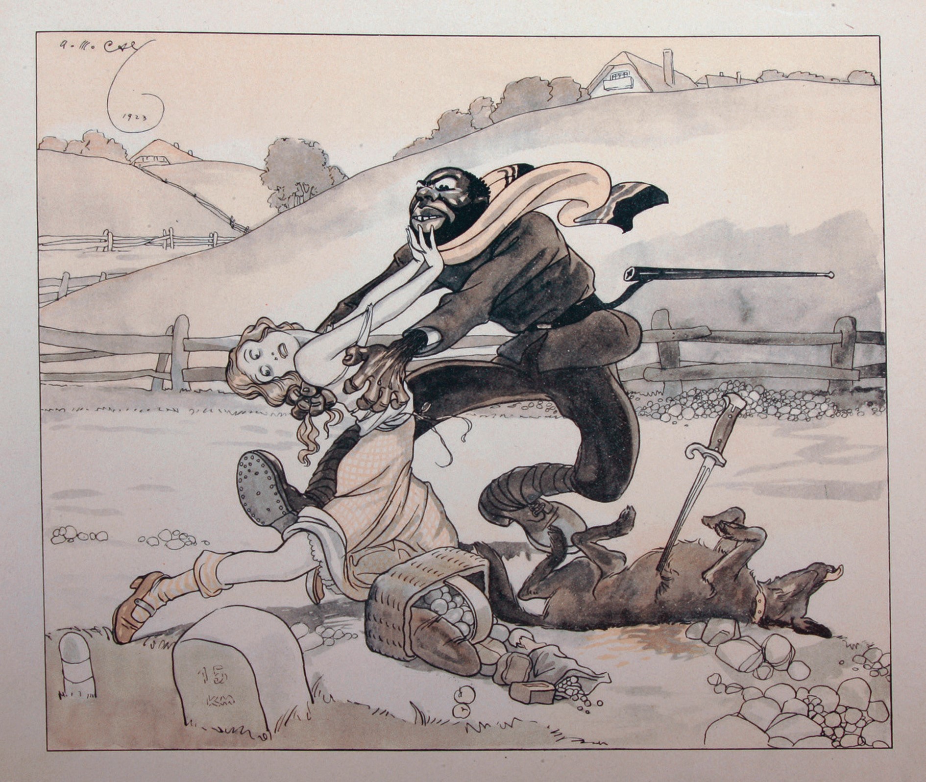 Franzozen im Ruhrgebiet ! [Les Français dans la région de la Ruhr], dessin signé A.M. Cay (1923)